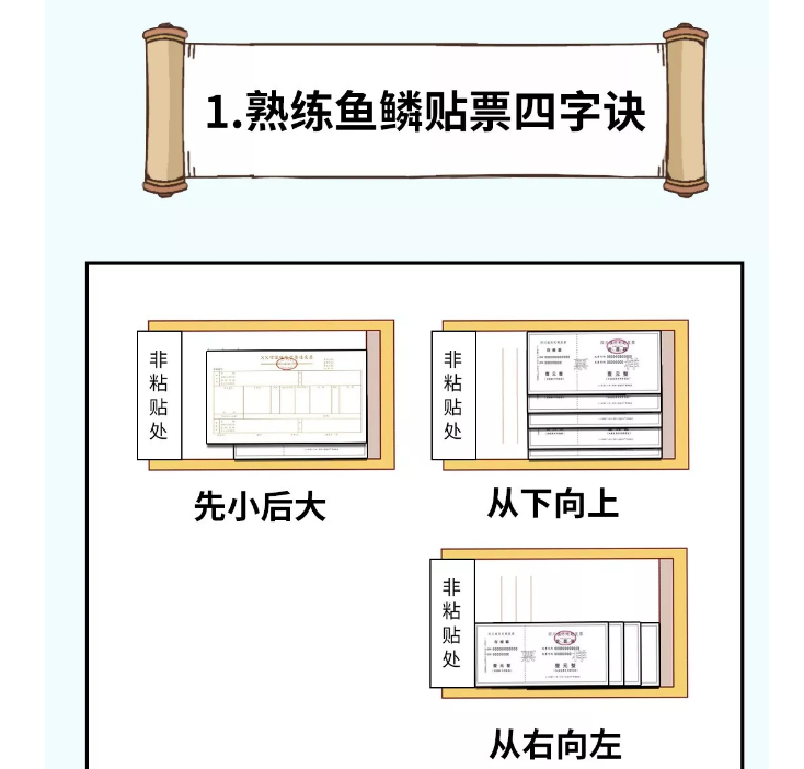 貼憑證時(shí)，如何快速搞定大疊發(fā)票？老會(huì)計(jì)的方法太簡(jiǎn)單了?。ǜ紧~鱗貼票法）