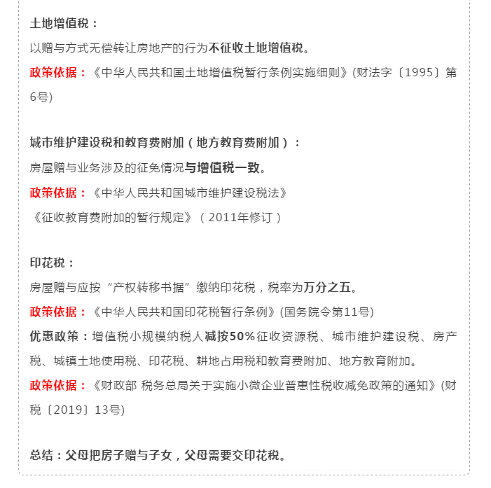 父母把房子贈與子女需要交稅嗎？