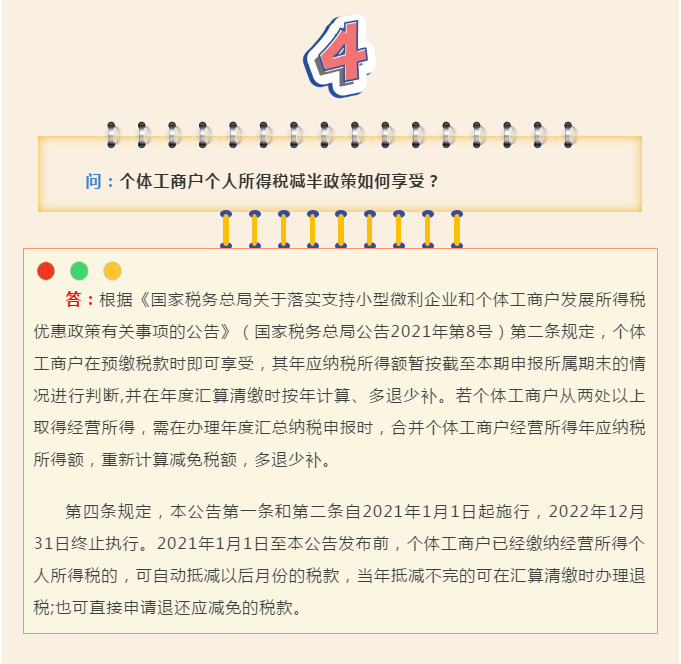 @個體工商戶，享受個人所得稅減半政策，必知的4個熱點問題！