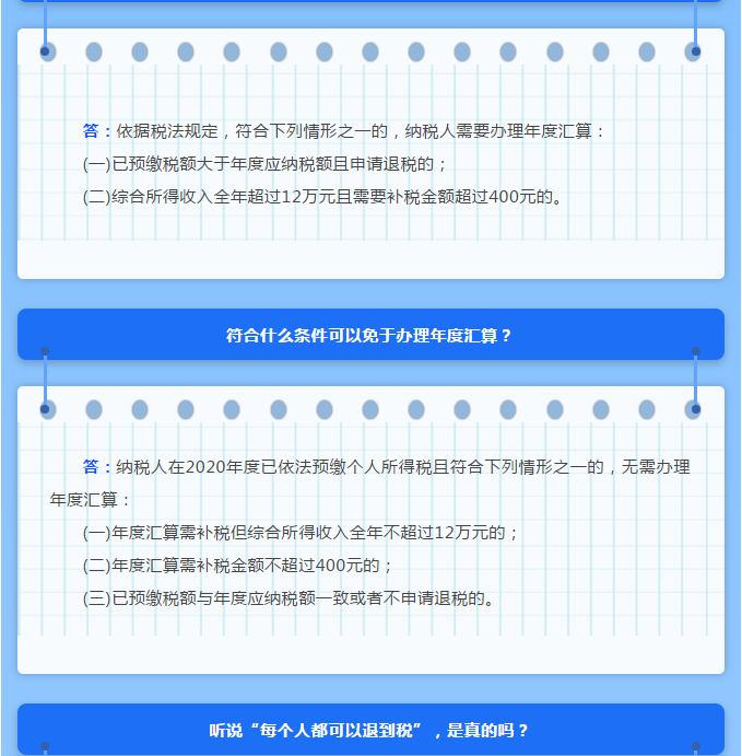 年度匯算接近尾聲，這些熱點問題一并解答！
