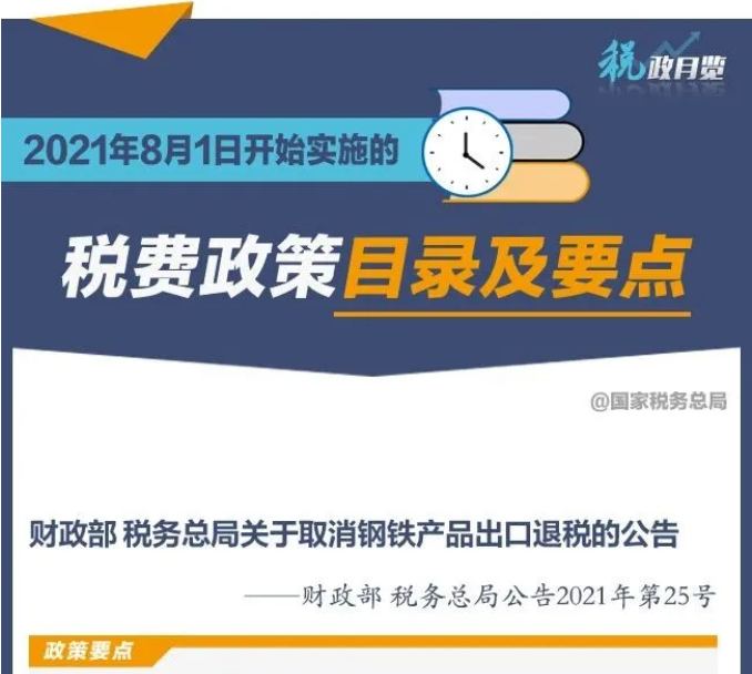 擴(kuò)散周知！2021年8月1日開(kāi)始實(shí)施的稅費(fèi)政策