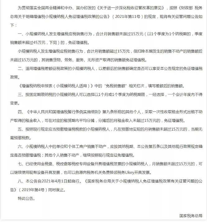 朋友圈在傳？小規(guī)模季度45萬元免征增值稅政策延長到2022年12月31日？