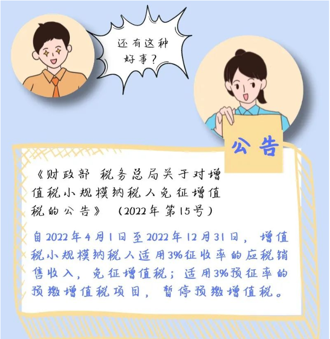 小規(guī)模納稅人免征增值稅啦！