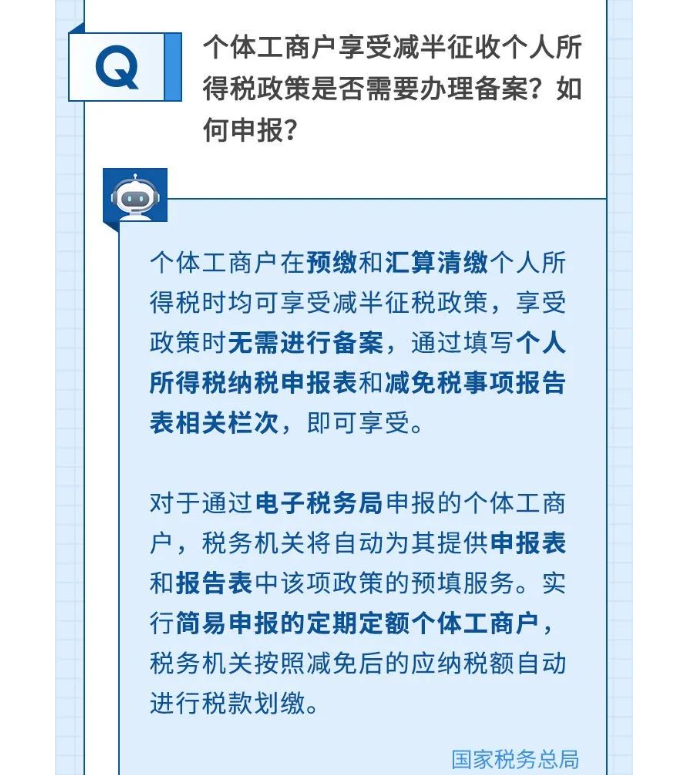 如何享受減半征收個(gè)人所得稅政策？@個(gè)體工商戶，這樣申報(bào)